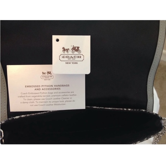 NWT Coach 'Kristin' Python Embossed Crossbody in Shades of Gray/Black! - Picture 6 of 6